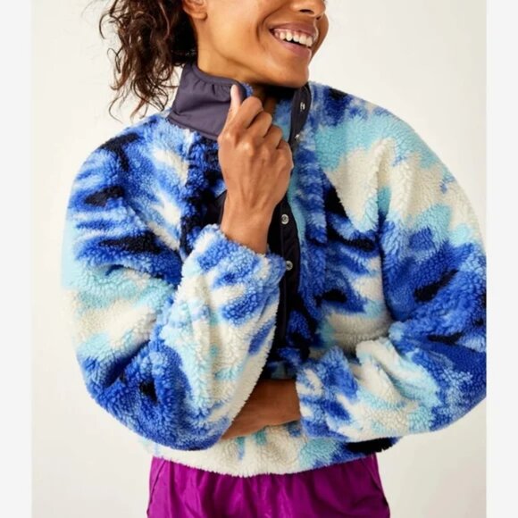 Free People Rocky Ridge Pullover in Ocean Tie Dye Combo XS NWT - Picture 4 of 12